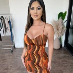 Culture Ariel Cami Dress(Multi Orange)*SIZE UP* Dresses/Rompers