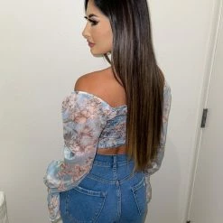 O.vianca Marilyn Floral Print Top(Blue Floral)FINAL SALE Tops