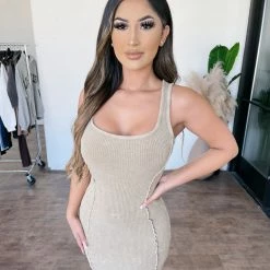 Junie Rebecca Tank Dress(Taupe)