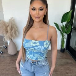 Bear Dance Maddy Cropped Top(Blue)