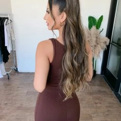 La Luxe Erika Tank Dress(Chocolate)