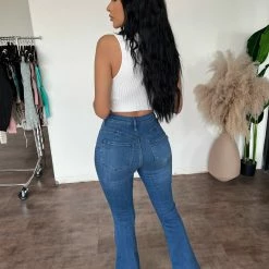 Vibrant Bottoms Ramon High Rise Flare Jeans(Medium)