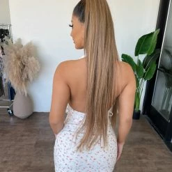 New Pink Dresses/Rompers Drea Floral Print Dress(White)Final Sale