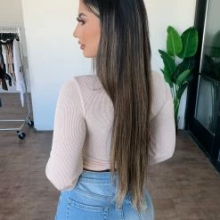 Audrey 3+1 Cyrus Ribbed Top(Cream) Tops