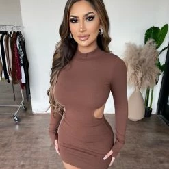 Sky To Moon Dresses/Rompers Adrianna Open Back Dress(Wood Stick)