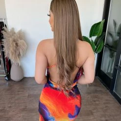 Blanc Dani Halter Dress(Red Multi) Dresses/Rompers