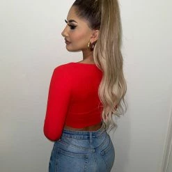 O.Vianca Lysa Long Sleeve Top(Red)FINAL SALE