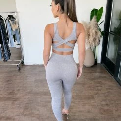 Mind Code Kayla Legging Set(Grey) Tops