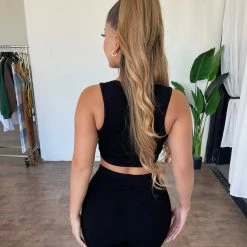 La Luxe Tops Teodora 2 Piece Set(Black)