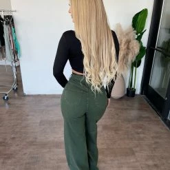 Vibrant Bottoms Kyrie High Rise Flare Pants(Olive)