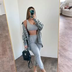 Junie Tops Lucy Tank Matching Set(Heather Grey)