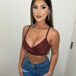 La Luxe Janessa Cami Top(Chocolate)FINAL SALE