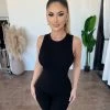 La Luxe Olivia Sleeveless Jumpsuit(Black)