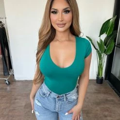 Black Bead Ari Bodysuit(Emerald) Bottoms