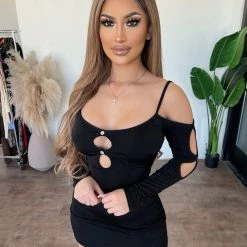 Sabora Brooks Long Sleeve Dress(Black)