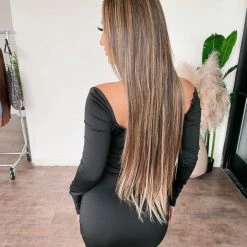 Tic Toc Naomi Off Shoulder Dress(Black)