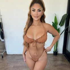 Stylish Swimmers Frida Bikini Set(Brown) Tops