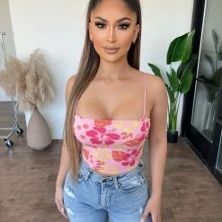 Bear Dance Maddy Cropped Top(Pink) Tops