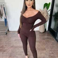 Culture Terra Long Sleeve Jumpsuit(Chocolate)