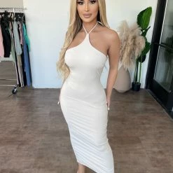 Sage Lora Halter Dress(Cream) Dresses/Rompers