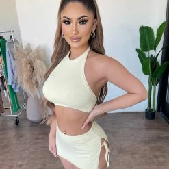 Ootdfash Sales 2022 14 New Pink Tops Natalie Sleeveless Set(Baby Yellow)