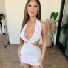 La Luxe Chrissy Halter Dress(White) Dresses/Rompers