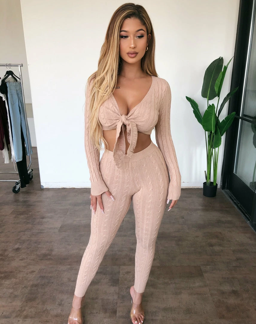 36.5 Tops Eliza Long Sleeve Set(Khaki) 1 36.5 Tops Eliza Long Sleeve Set(Khaki)