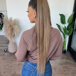 Emory Park Debbie Knot Top (Taupe) Tops