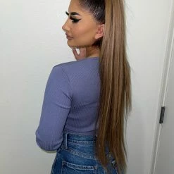 Audrey 3+1 Tops Amelia Wrap Sweatshirt(Blue Grey)