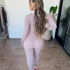 ANWND Kendal Waffle Jogger Pants(Iris Mauve)