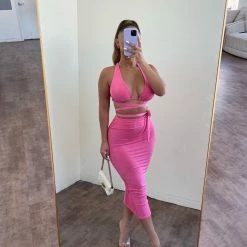 LA Lux Tops Lisa 2 Piece Set(Pink)