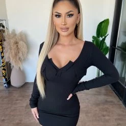 Junie Dresses/Rompers Izzy Long Sleeve Dress(Black)