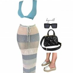 Audrey 3+1 Mabel Cropped Top(Turquoise) Tops