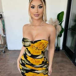 Hera Collection Dresses/Rompers Vivien Tube Dress(Black/Yellow)