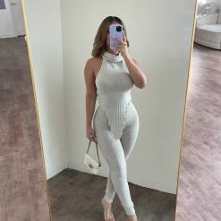 May Pink Tops Alma Two Piece Set(Oatmeal)