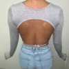 Mable Tops Yasmin Open Back Top(Heather Grey)FINAL SALE