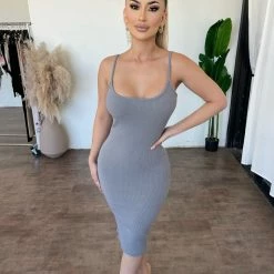 Junie Trudy Cami Dress(Dark Grey) Dresses/Rompers