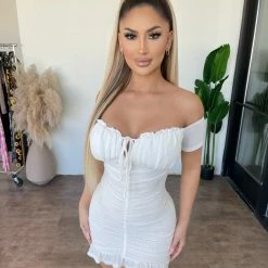 Privy Destini Off Shoulder Dress(White)