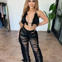 Fancy Dream Emily Two Piece Set(Black) Tops