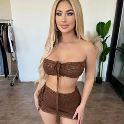 Tic Toc Nicki Two Piece Knit Set(Mocha)