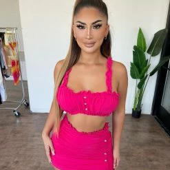 Cherry Mellow Brienne 2 Piece Set(Fuchsia)