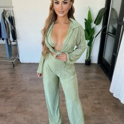 Itzy Tops Zaira 3 Piece Set(Green)