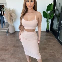 Audrey 3+1 Melissa Ribbed Matching Set(Mauve)