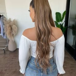 Miss Love Tops Gigi Off Shoulder Top(Off White)Final Sale