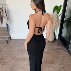 Couture Mara Halter Dress(Black)