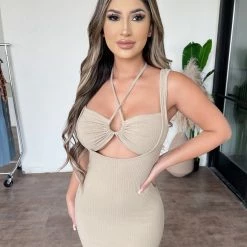 Audrey 3+1 Dresses/Rompers Linda Tank Dress(Taupe)