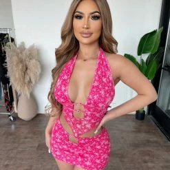 New Pink Matching Sets Julia Two Piece Set(Pink)