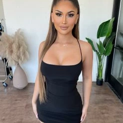 Spring Haze Carmen Dress(Black)