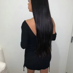 La Luxe Dresses/Rompers Joy Long Sleeve Dress(Black)FINAL SALE