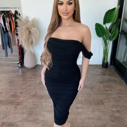 Cameo Dresses/Rompers Ella Off Shoulder Dress(Black)